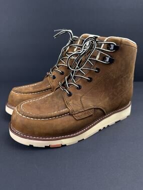 BRUNT The Marin Men’s 9.5 Waterproof Brown Leather Work Boots Hiking Shoes
